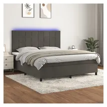 vidaXL Boxspringbett 180 x 200 cm Dunkelgrau