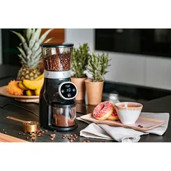 Adler AD4450 Professionelle elektrische Kaffeemühle, 17 Mahlwerke, 17 Mahlstufen, 60er Mahlgrad, Timer, Schwarz, 300W