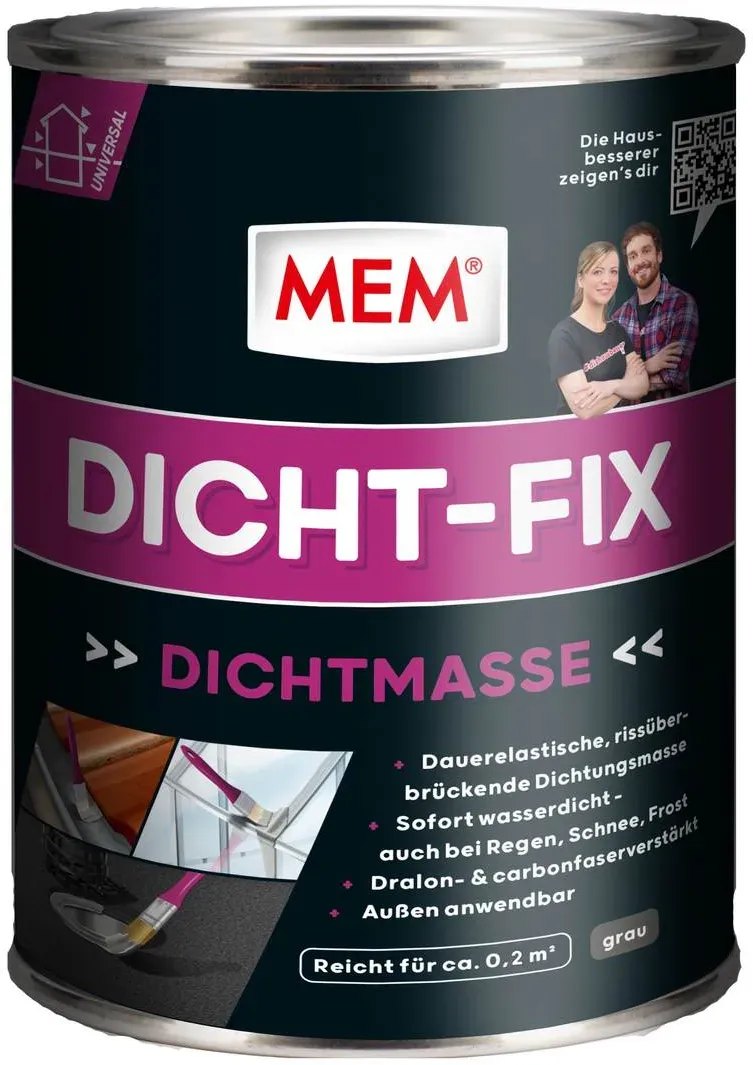 MEM Dicht-Fix | Dichtungsmasse aus Harz mit Carbonverstärkung, dauerelastisch | verschiedene Größen