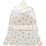 TeeYee Damen Rucksack Nylon Backpack Schulrucksack Casual Travel Daypack Tagesrucksack Rucksack Wasserdicht mit Blumenmuster 319pumpkin