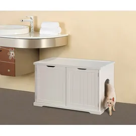 Dobar Katzenschrank XL 95 x 54 x 57,5 cm Weiß