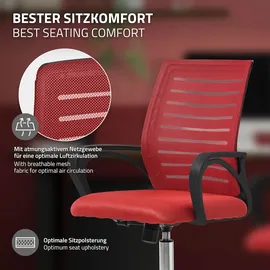 ML-Design Drehstuhl Polyester Rot