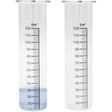 Spetebo Regenmesser Ersatzglas mit Skala - 2er Set - Niederschlagsmesser für Wetterstationen - Wassermengenmesser Zylinder Ersatz Messglas Glaszylinder Wetterstationzubehör