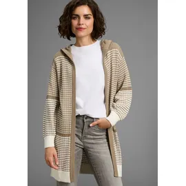 KangaROOS Kapuzenstrickjacke mit angesagtem Strickmuster Beige 32/34