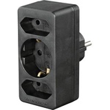 Hama Steckdosenadapter 3-fach 1x Schutzkontakt, und Euro, schwarz