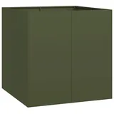 vidaXL Pflanzgefäß Olivgrün 80x80x80 cm Stahl