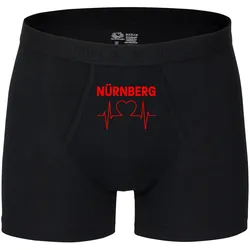 multifanshop Herren Boxer Short - Nürnberg - Herzschlag - Druck rot - Unterwäsche