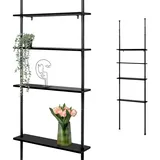 bremermann Teleskop-Wandregal 4 Ablageböden 140 x 0 x 290 cm Schwarz