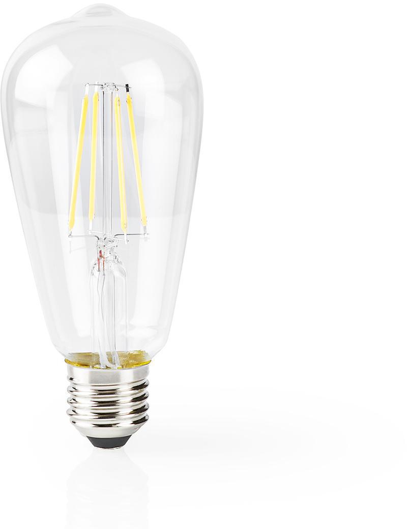 Nedis WLAN Smart LED-Filament-Glühlampe (WIFILF10WTST64) - E27, ST64, 5 W, 500 lm, Transparent