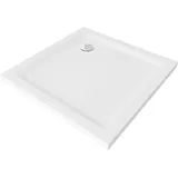 Mexen Flat Quadratische Duschwanne slim 100 x 100 cm, Weiß, Siphon Chrom - 40101010 |