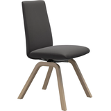 Polsterstuhl STRESSLESS "Laurel", grau (rock paloma, eiche natur), B:49cm H:92cm T:59cm, Leder PALOMA: PALOMA ist ein durchgefärbtes Semianilin-Möbelleder mit natürlicher Narbung., Stühle, Polsterstuhl, Low Back, Größe M, mit schräggestellten Beinen in Eiche natur