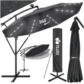 tillvex Ampelschirm Ø 350 cm Grau