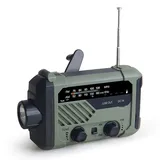 Outdoor-Notfall-Solar-Handkurbelradio, AM/FM-Radio mit LED-Taschenlampe, Leselicht, SOS-Alarmfunktion, Unterstützung für USB-Ausgang,2000-mAh-Akku