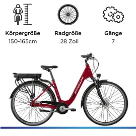Zündapp Z600 2023 28 Zoll RH 150-165 cm Damen karminrot - Rot