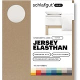 SCHLAFGUT Easy Spannbettlaken für Topper Jersey Elasthan 90 x 190 - 100 x 220 cm sand light