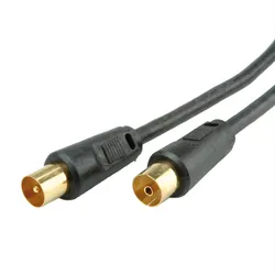 ROLINE TV-Antennenkabel 100dB vergoldet ST/BU mit Ferrite schwarz 2.0m - Kabel -