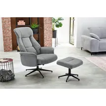 Jockenhöfer Gruppe Relaxsessel »Eva« mit Hocker, Dreh- und Relaxfunktion, angenehm weicher Bezugsstoff, grau