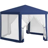Outsunny Pavillon 3,41 x 2,5 m Blau