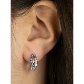 Engelsrufer Paar Creolen "Yin Yang Infinity Ocean Shade", silber (silberfarben, kristallweiß, aquablau, blau, hellblau, kristallweiß, aquablau, blau, hellblau), Ohrringe, Damen, 16mm, Silber 925 (Sterlingsilber), Made in Germany - mit Zirkonia (synth.)