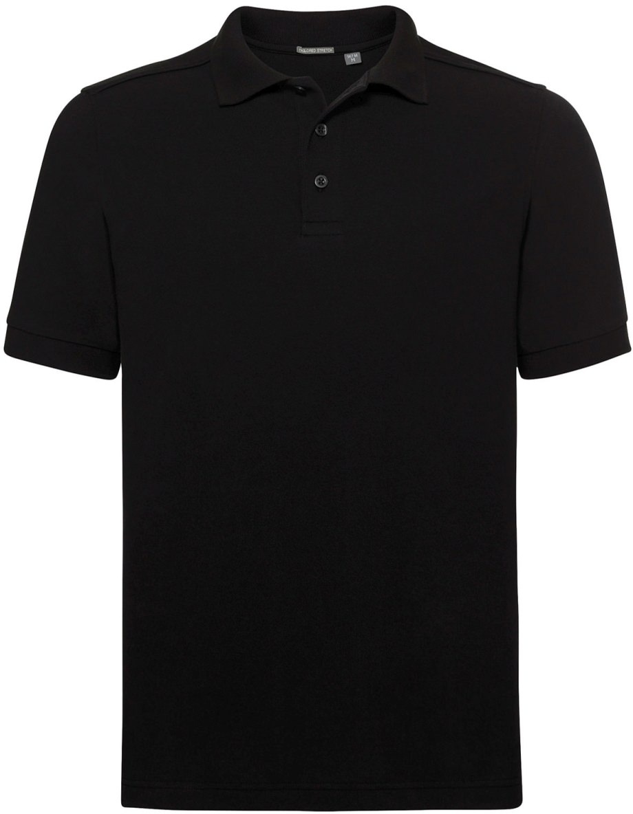 Russell Tailliertes Herren Stretch Polo-Shirt Herren tailliert R-567M-0, black, S