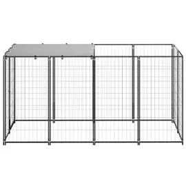 vidaXL Hundezwinger 2,42 m2 Stahl Schwarz