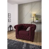 Home Affaire Chesterfield-Sessel »New Castle Sessel«, hochwertige Knopfheftung, B/T/H: 104/86/72 cm rot