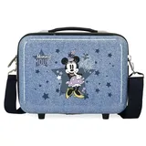 Disney Anpassbarer Kulturbeutel im Disney-Minnie-Stil mit blauem Schultergurt, 29 x 21 x 15 cm, starres ABS, 9,14 l, 0,6 kg