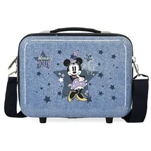 Disney Anpassbarer Kulturbeutel im Disney-Minnie-Stil mit blauem Schultergurt, 29 x 21 x 15 cm, starres ABS, 9,14 l, 0,6 kg