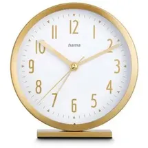 Hama Wecker Skye weiß gold Kunststoff 12,0 cm, Ø 11,2 cm
