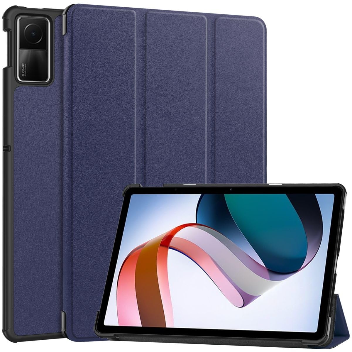 Wigento Für Xiaomi Redmi Pad 2 / SE 11 Zoll 3folt Wake UP Smart Standfunktion Cover Dunkelblau Tablet Tasche Etuis Hülle