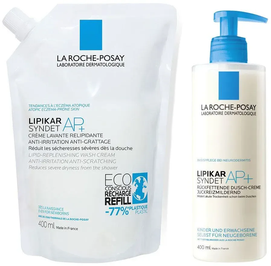 La Roche Posay Lipikar Syndet AP+ Duschcreme + La Roche Posay Lipikar Syndet AP+ Nachfüllpack