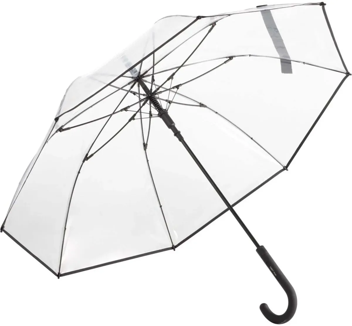 FARE Transparenter Automatik Stockschirm Regenschirm 7112 transparent/black Ø 105 cm