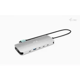 iTEC i-tec USB-C Metal Nano Dock - 2x HDMI, 4x USB-C (10Gbps), 1x USB-A (10Gbps), 2x USB-A 2.0, Audio, SD/TF, LAN 1 Gbps, PD 3.1 (140W) inkl. Netzteil