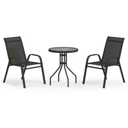 vidaXL 3-tlg. Garten-Bistro-Set Schwarz
