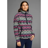 POLARINO Fleecepullover mit Colourblocking-Optik, mit Kängurutasche, aus Fleecestoff bunt