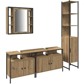 vidaXL Badezimmermöbel-Set 4-tlg. Eiche