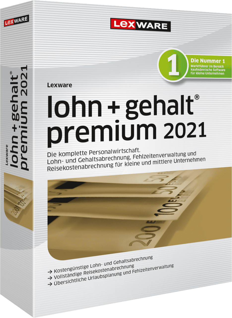 Lexware Lohn + Gehalt Premium 2021, 365 Tage Laufzeit, Download