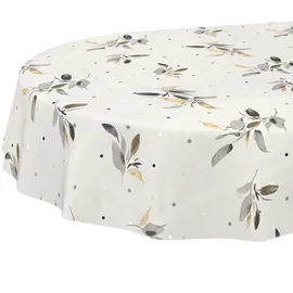 ANRO Tischdecke abwaschbar Oval 220 x 140 cm Grau