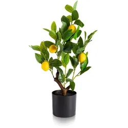 Kunstpflanze Zitronenbäumchen 55 cm Kunststoff Grün