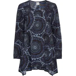 Viskose-Tunika, Druck blau, 48