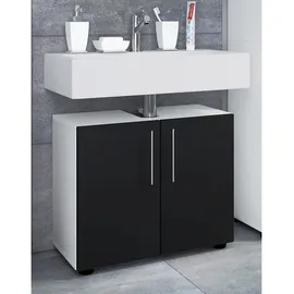 VCM Waschbeckenunterschrank Flandu 60 x 50,7 cm Schwarz/Weiß
