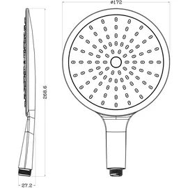PaulGurkes Duschsystem Thermostat Aufputz 30cm Regendusche XXL Schwenkbar Set