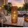 Formano Laterne Rattan Metall 60 cm 3 LED Birnen braun