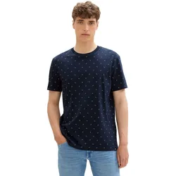 Rundhalsshirt, mit Minimal-Print, Gr. S, navy mini geometric print, , 13776603-S