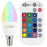 Luminea LED-Kerze E14, RGBW, 4,8 W (ersetzt 40 W), 470 Lumen, dimmbar