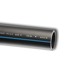 Mega Druckrohr PE100 40 mm x 3,7 mm Glatt SDR11 16bar Schwarz/Blau 100m