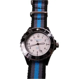 REGENT F-1204 35mm Textilgehäuse Blau Textilarmband Grau