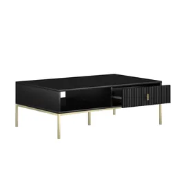 Möbel Kraft Beistelltisch Schwarz/Gold 68 x 39,9 cm
