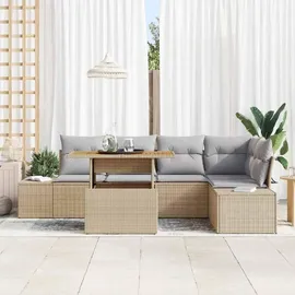 vidaXL Garten-Lounge-Set 6-tlg. beige