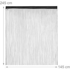 Relaxdays Fadenvorhang Tunneldurchzug 145 x 245 cm schwarz
